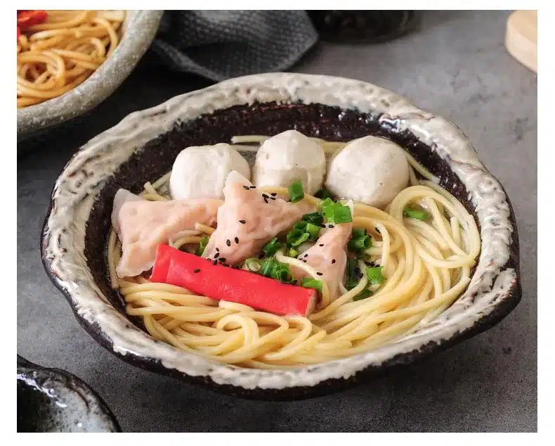 Japanese-style Food Container Ceramic Hand-Pulled Noodle Bowl Big Soup Rice Bowls / Home Tableware Dinnerware Fruit Salad Holder 1