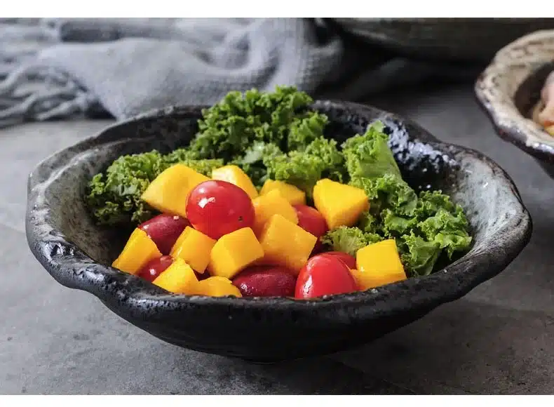 Japanese-style Food Container Ceramic Hand-Pulled Noodle Bowl Big Soup Rice Bowls / Home Tableware Dinnerware Fruit Salad Holder 2