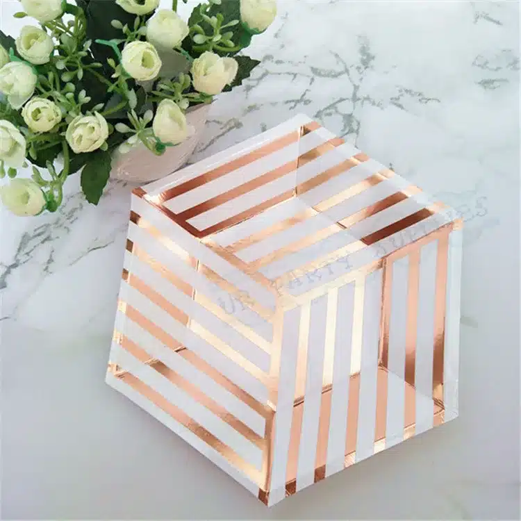 64pcs Paper Plates Party Supplies for Appetizer Lunch Dinner and Dessert Kids Birthday Party Favors Rose Gold Foil Pink Marble 14