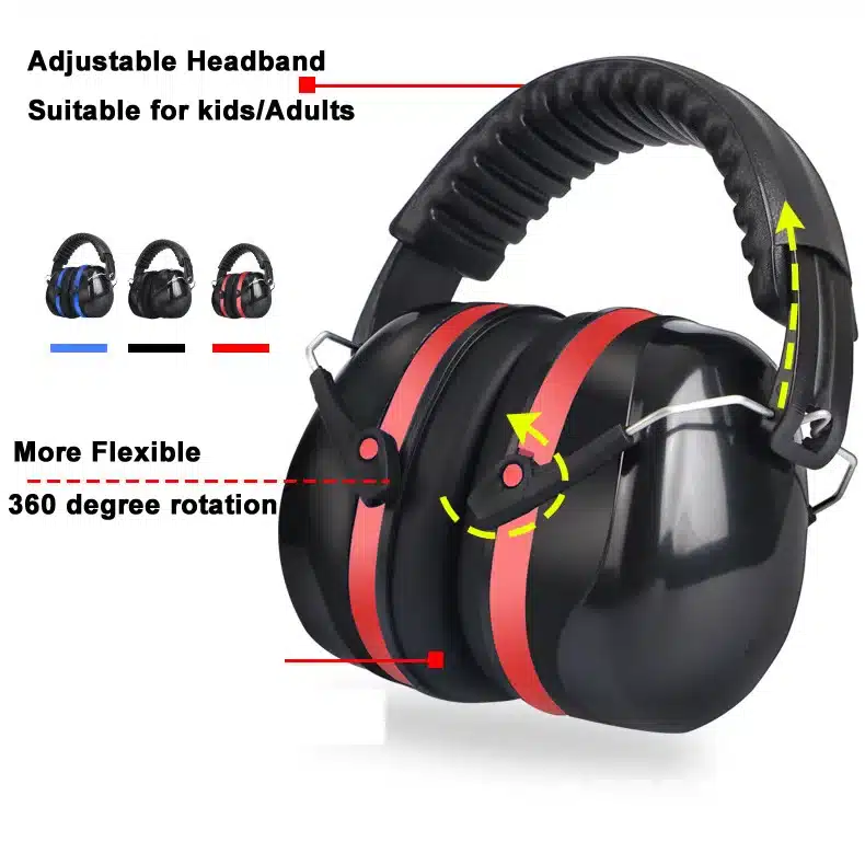 Anti-Noise Head Earmuffs Foldable Ear Protector SNR-35dB For Kids/Adults Study Sleeping Work Shooting Hearing Safe Protection 12