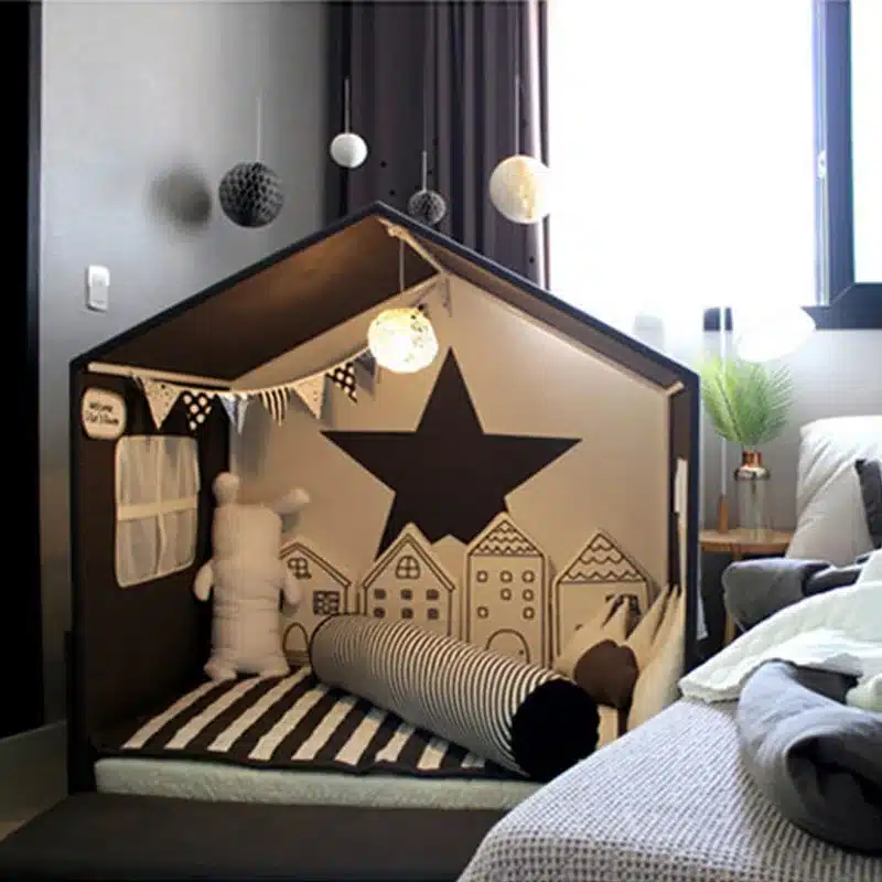 KAMIMI Cute Baby Bed fence 4 pieces a set lovely Sponge house Bed fence baby bed set safe protection 5