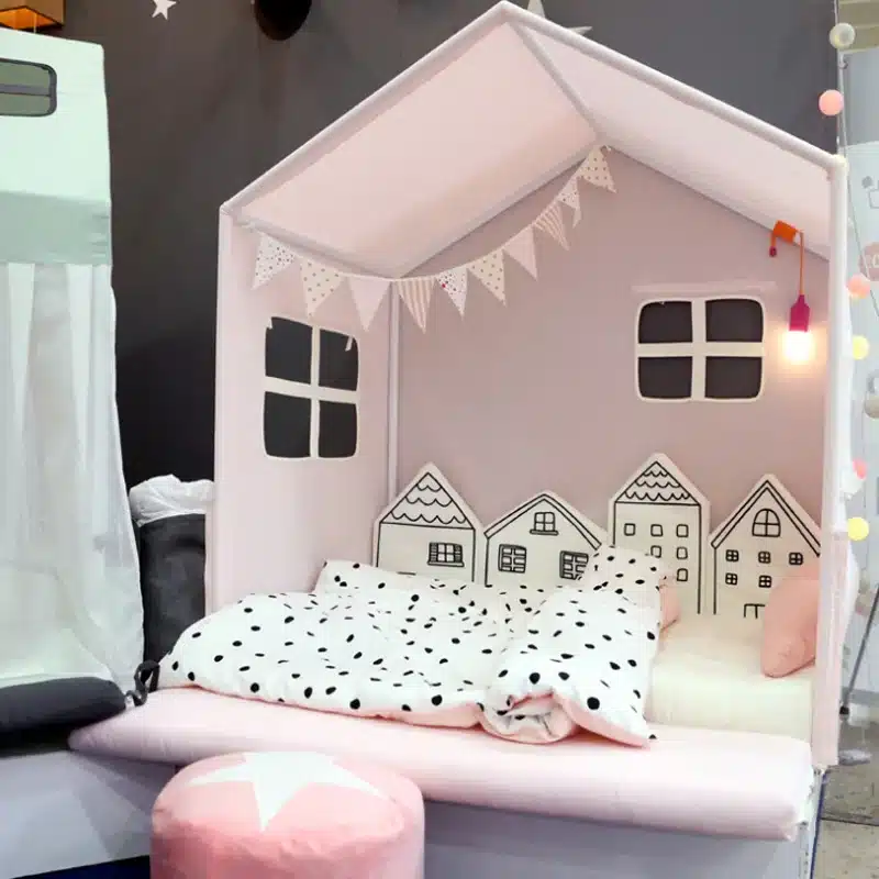 KAMIMI Cute Baby Bed fence 4 pieces a set lovely Sponge house Bed fence baby bed set safe protection 8