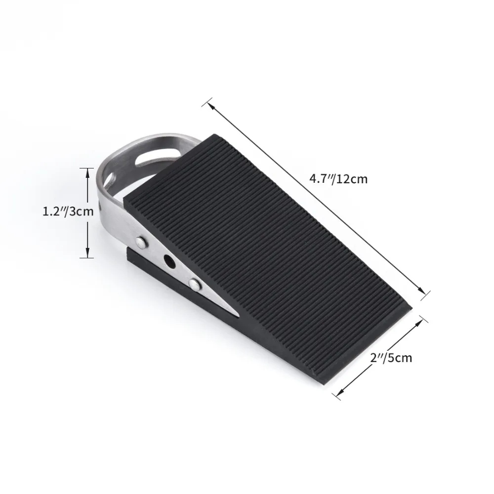 ANHO Rubber Stainless Steel Door Stopper Security Thickening Anti-collision Floor Door Holder Protection Kids Safe Home Office 12