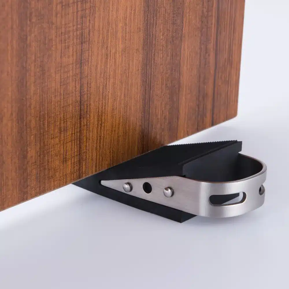 ANHO Rubber Stainless Steel Door Stopper Security Thickening Anti-collision Floor Door Holder Protection Kids Safe Home Office 13