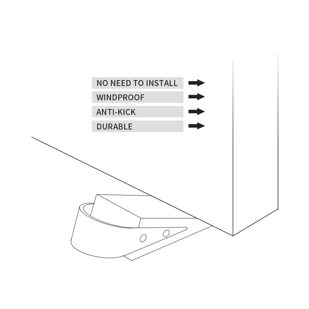 ANHO Rubber Stainless Steel Door Stopper Security Thickening Anti-collision Floor Door Holder Protection Kids Safe Home Office 14