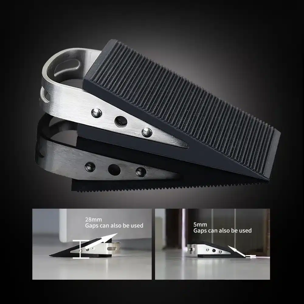 ANHO Rubber Stainless Steel Door Stopper Security Thickening Anti-collision Floor Door Holder Protection Kids Safe Home Office 17