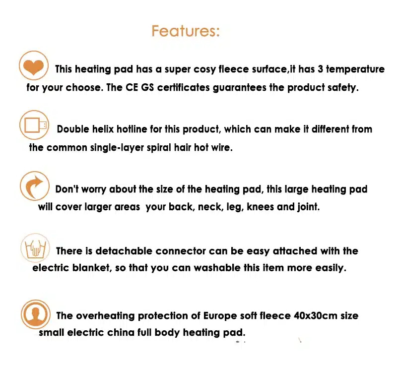 Bellavie Safe Electric Heating Pad for Heat Therapy Pain Relief Wrap Abdomen and Waist Cosy Flannel 30*40CM Grey (220V EU Plug) 4