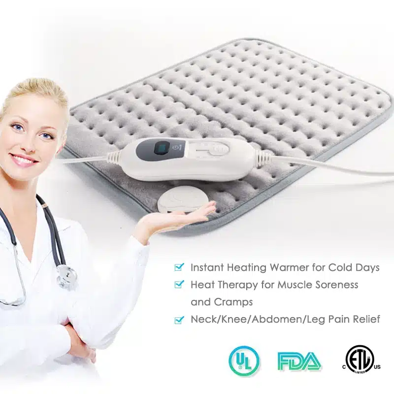 Bellavie Safe Electric Heating Pad for Heat Therapy Pain Relief Wrap Abdomen and Waist Cosy Flannel 30*40CM Grey (220V EU Plug) 7