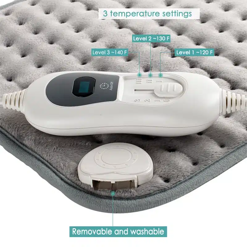 Bellavie Safe Electric Heating Pad for Heat Therapy Pain Relief Wrap Abdomen and Waist Cosy Flannel 30*40CM Grey (220V EU Plug) 10