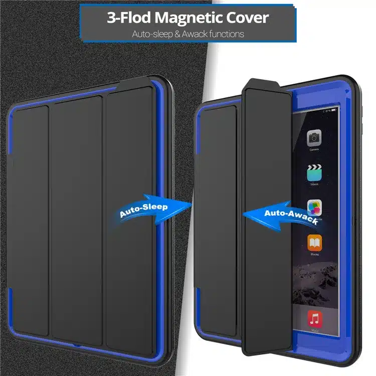 Hmsunrise 360 Full protection Case For apple ipad 9.7 2018 Kids Safe Shockproof Heavy Duty TPU Hard Cover kickstand A1893 A1954 23