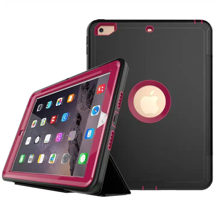 Hmsunrise 360 Full protection Case For apple ipad 9.7 2018 Kids Safe Shockproof Heavy Duty TPU Hard Cover kickstand A1893 A1954 24