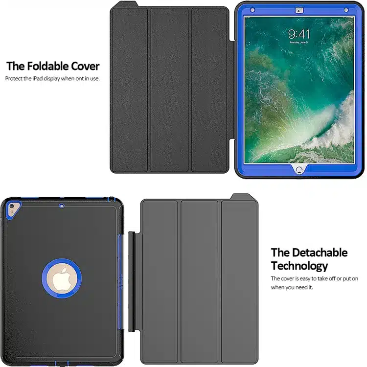 360 full protection Case For apple ipad pro 10.5 Kids Safe Shockproof Heavy Duty TPU Hard Cover kickstand design for ipad A1701 7