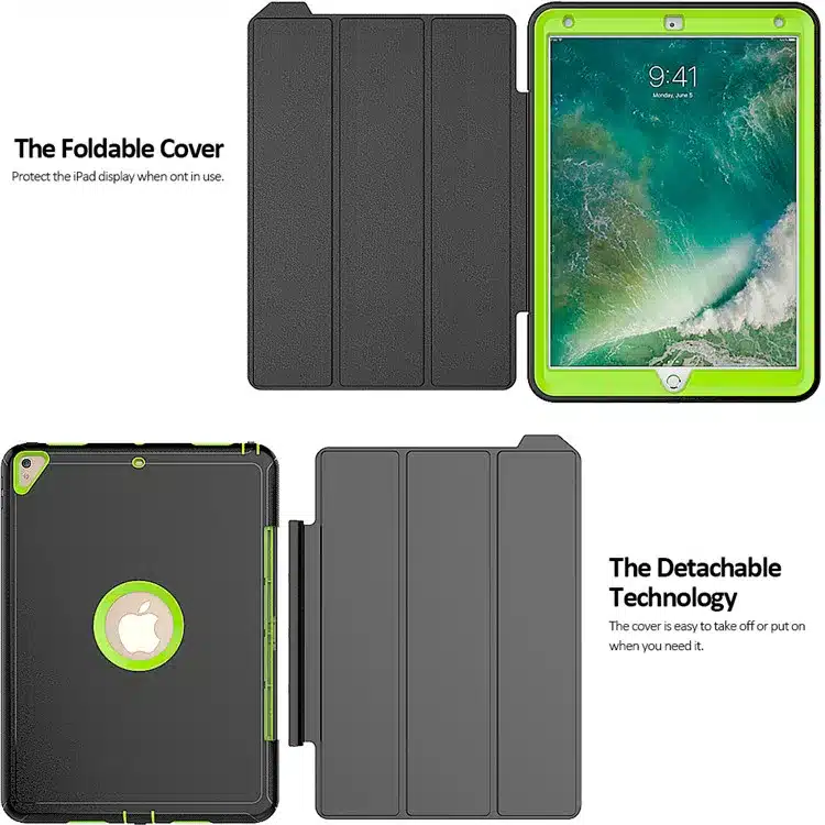360 full protection Case For apple ipad pro 10.5 Kids Safe Shockproof Heavy Duty TPU Hard Cover kickstand design for ipad A1701 12