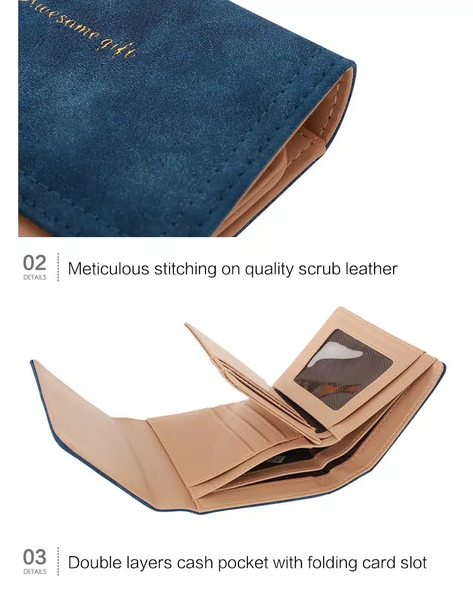 2018 Latest Christmas Deer Women Leather Wallet VintageTri-Folds Luxury Cash Purse Girl Small Black Clutch coin purses holders 31