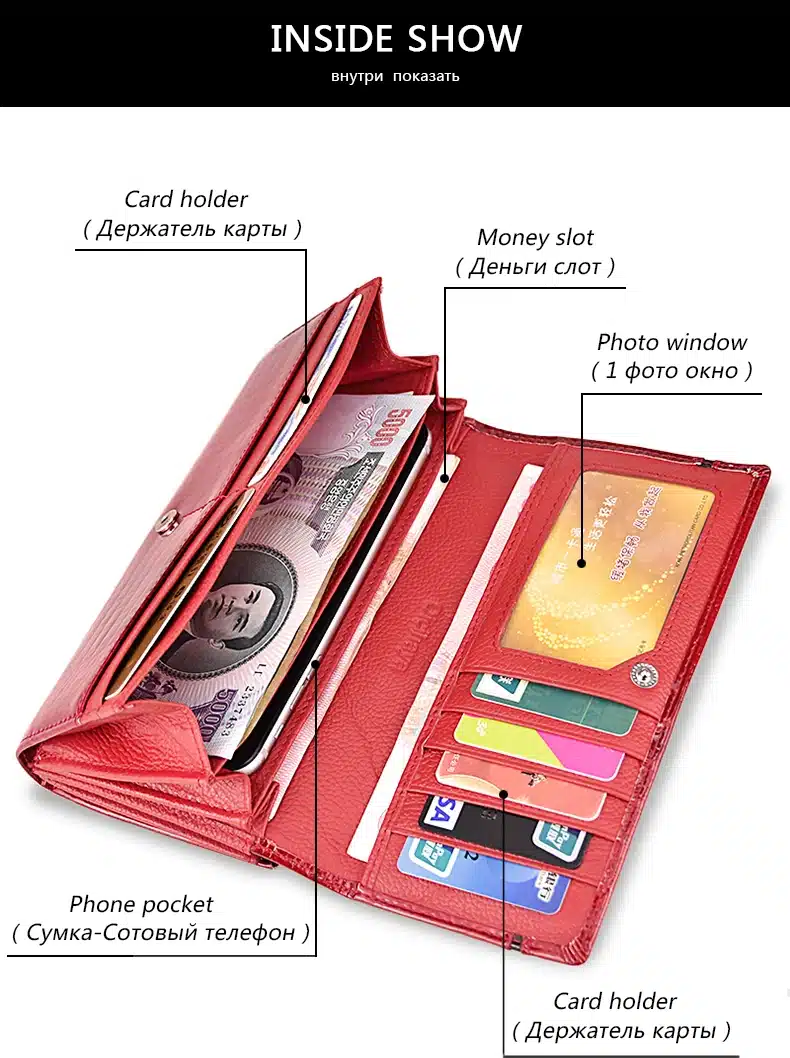 DICIHAYA Genuine Leather Women Wallet Multifunction Womens Clutch Wallets Brand Purses Femme Billetera Card Holder Phone Bag 2