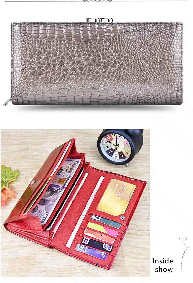 DICIHAYA Genuine Leather Women Wallet Multifunction Womens Clutch Wallets Brand Purses Femme Billetera Card Holder Phone Bag 10