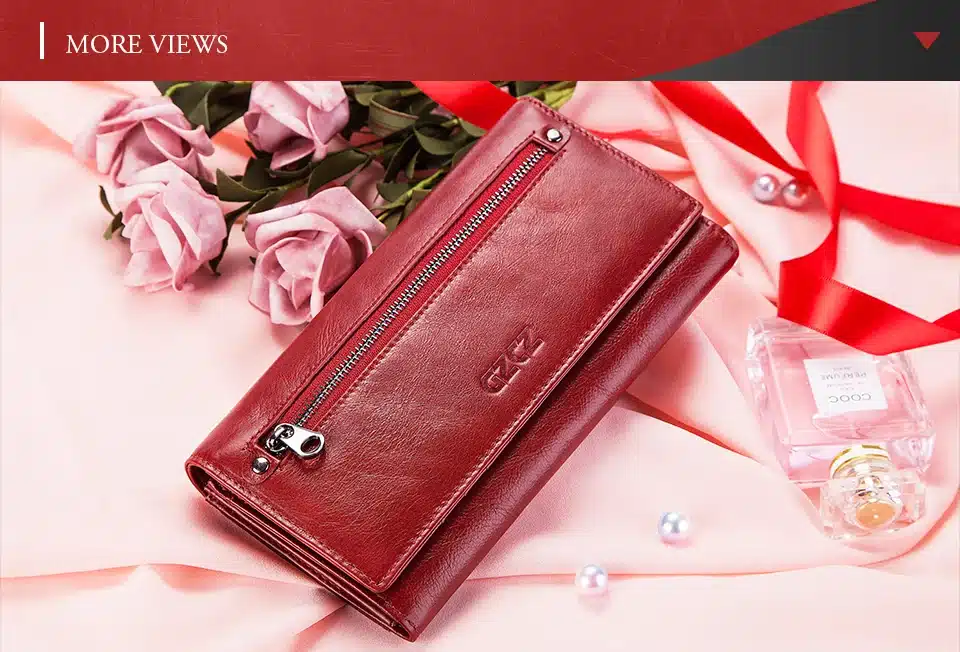 GZCZ Fashion Wallet Women Genuine Leather Coin Purse Portomonee Luxury Brand Kashelek Female Long Walet Womens Lady Cuzdan Rfid 28