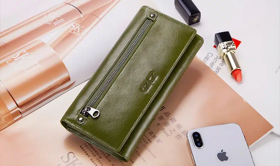 GZCZ Fashion Wallet Women Genuine Leather Coin Purse Portomonee Luxury Brand Kashelek Female Long Walet Womens Lady Cuzdan Rfid 30