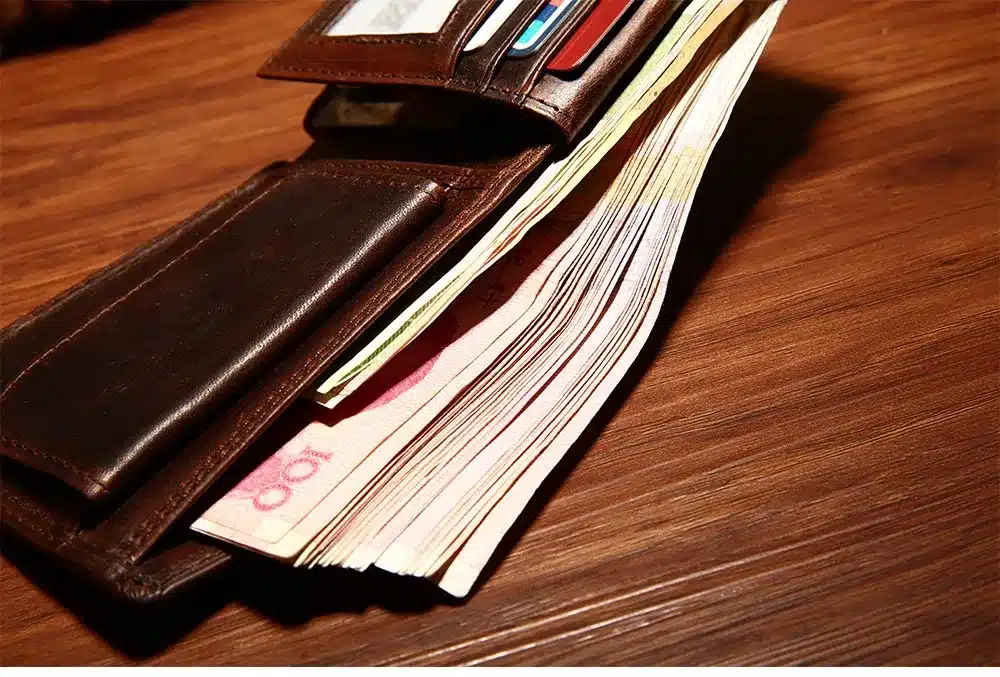 GENODERN Cow Leather Men Wallets with Coin Pocket Vintage Male Purse Function Brown Genuine Leather Men Wallet with Card Holders 16