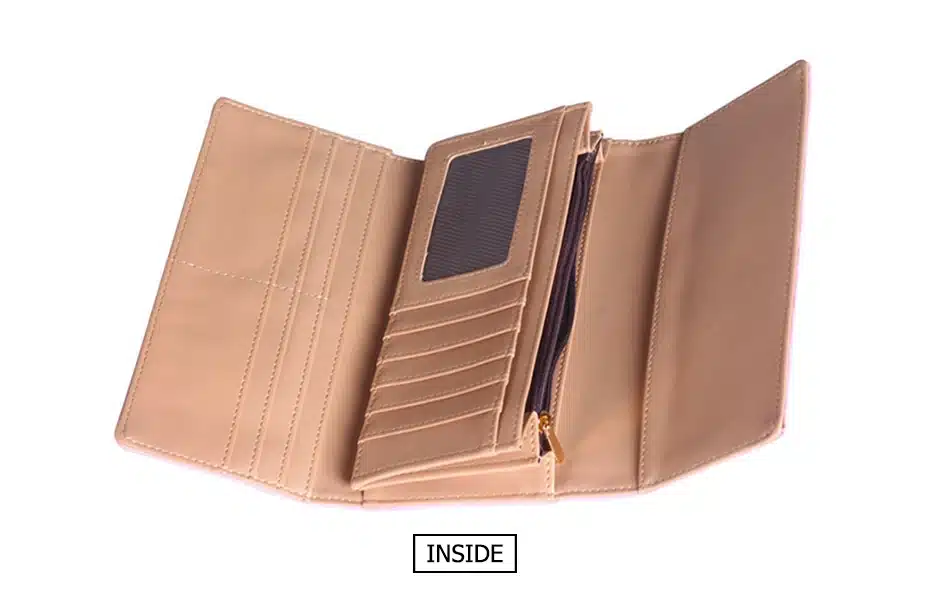 Women Wallet Card Wallet Female Purse Leather Trifold Long Coin Holder Phone Wallet Metal Christmas Deer Cash Pocket Fashion 12