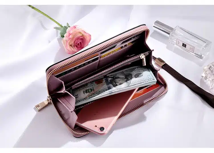 Brand Designer Wristband Wallets Women Many Departments Clutch Wallet Female Long Large Card Purse Ladies Handbag 17
