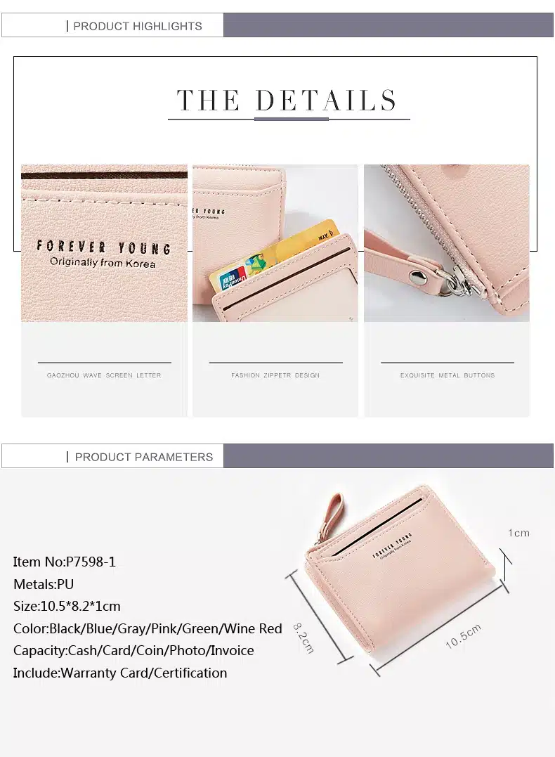 WEICHEN Women Wallets With Individual ID Card Holder Zipper Coin Pocket Ladies Small Purses Female Wallet Carteira High Quality 13
