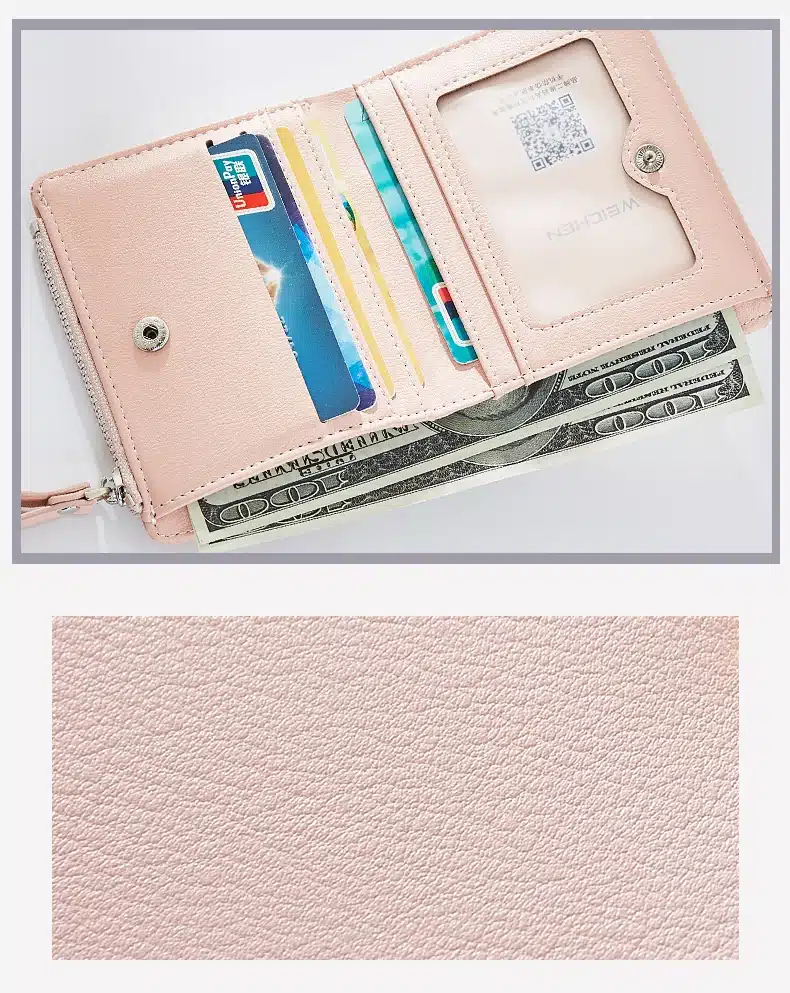 WEICHEN Women Wallets With Individual ID Card Holder Zipper Coin Pocket Ladies Small Purses Female Wallet Carteira High Quality 14
