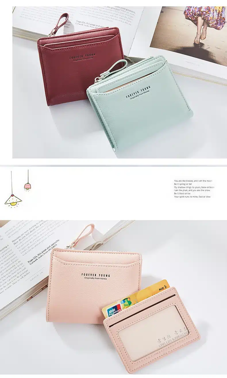 WEICHEN Women Wallets With Individual ID Card Holder Zipper Coin Pocket Ladies Small Purses Female Wallet Carteira High Quality 19