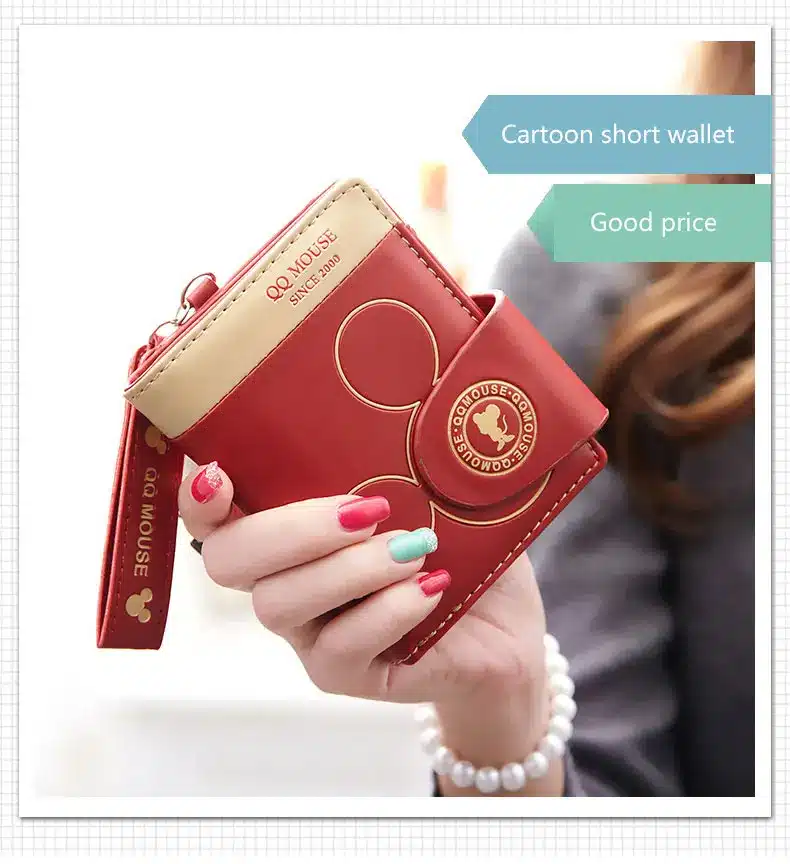 Women small wallet cartoon mickey cute coin purse hasp card holder womens wallets and purses female wallets famous brand 1