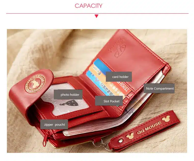 Women small wallet cartoon mickey cute coin purse hasp card holder womens wallets and purses female wallets famous brand 6