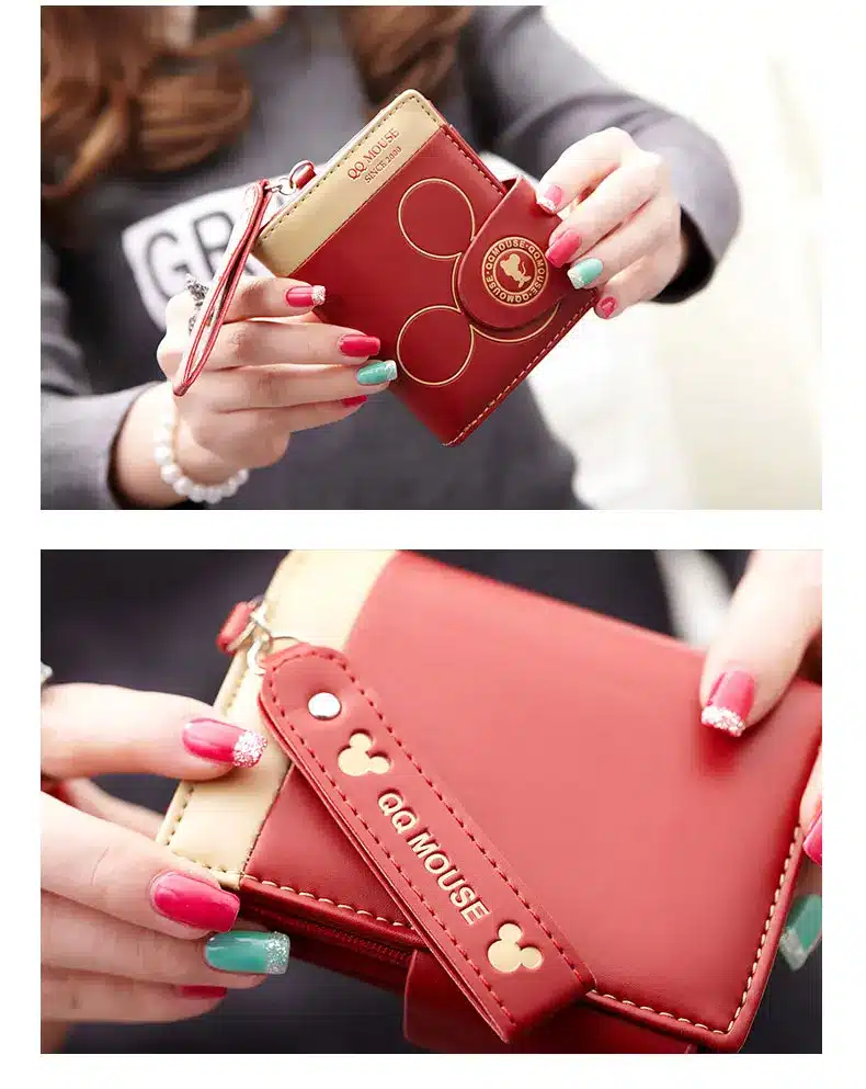 Women small wallet cartoon mickey cute coin purse hasp card holder womens wallets and purses female wallets famous brand 8