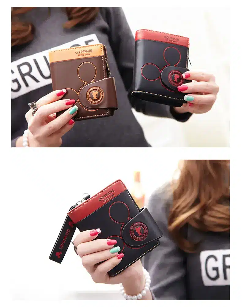 Women small wallet cartoon mickey cute coin purse hasp card holder womens wallets and purses female wallets famous brand 13