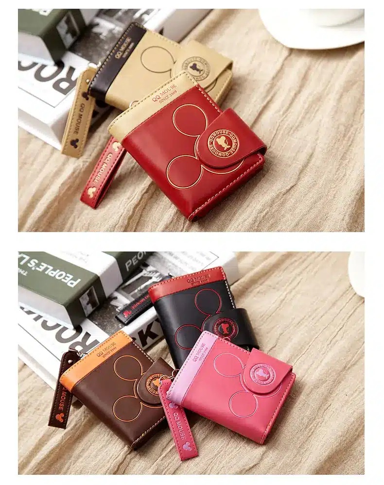 Women small wallet cartoon mickey cute coin purse hasp card holder womens wallets and purses female wallets famous brand 14