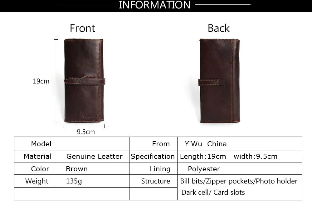 New Luxury Brand 100% Top Genuine Cowhide Leather High Quality Men Long Wallet Coin Purse Vintage Designer Male Carteira Wallets 8