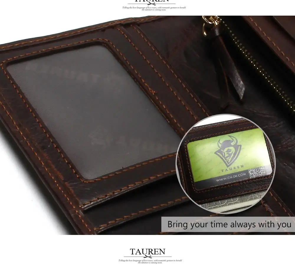 New Luxury Brand 100% Top Genuine Cowhide Leather High Quality Men Long Wallet Coin Purse Vintage Designer Male Carteira Wallets 19
