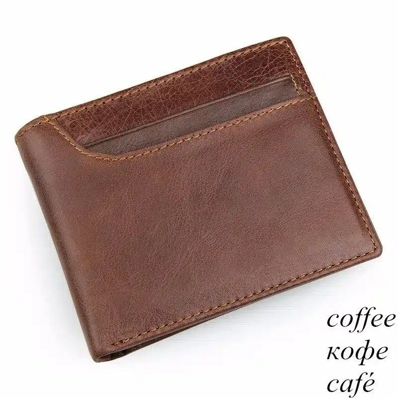 COWATHER 2019 100% top layer cow leather men wallets vintage short cross style new desgin leather male purse 8104 free shipping 14