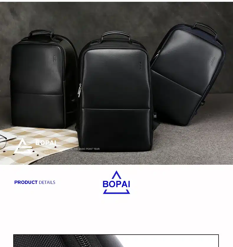BOPAI USB Charge Backpack Men Leather for Travelling Fashion Cool School Backpack Bags for Boys Anti Theft laptop backpack 2018 24