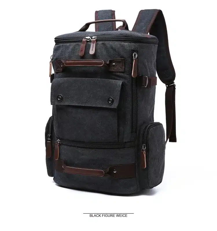 Men Laptop Backpack 15 Inch Rucksack Canvas School Bag Travel Backpacks for Teenage Male Notebook Bagpack Computer Knapsack Bags 12