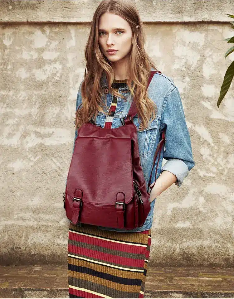 Women Backpacks Leather Female Travel Shoulder Bag Backpack High Quality Women Bag College Wind School Bag Backpack Girl S1493 11