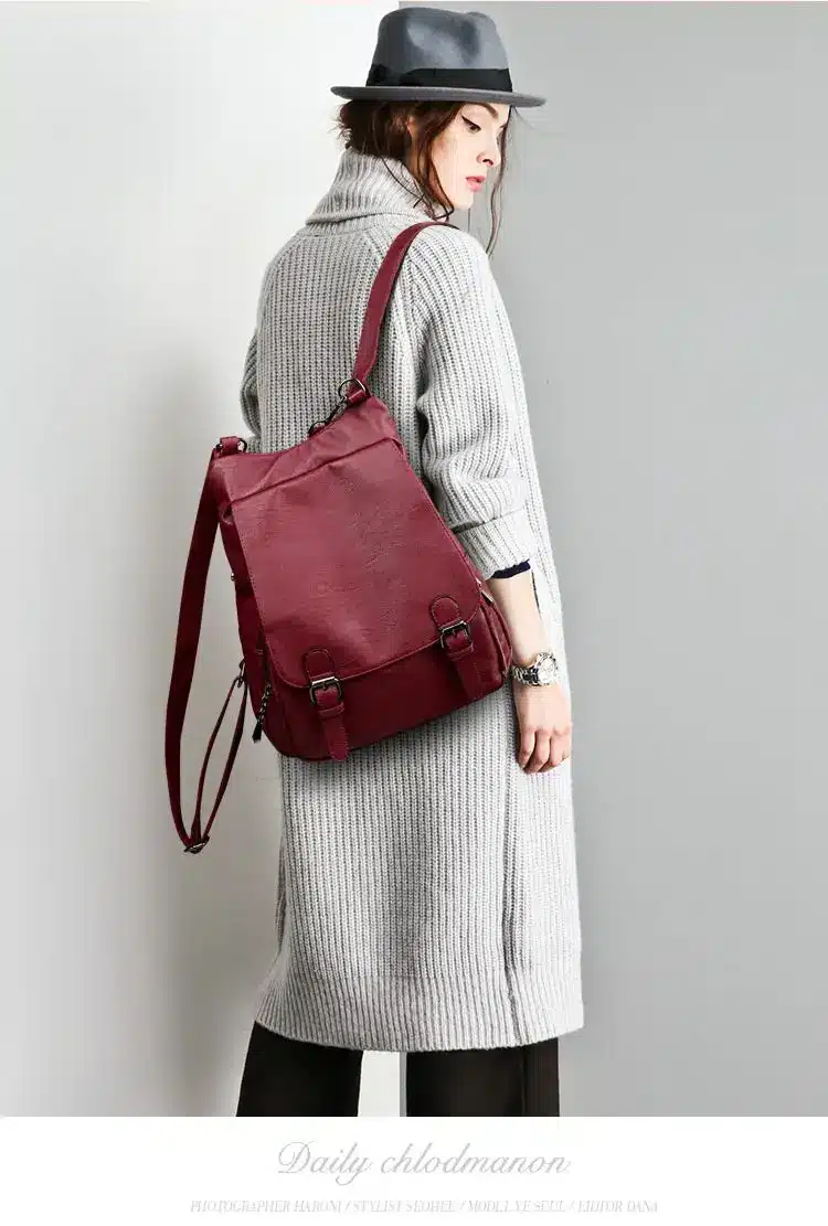 Women Backpacks Leather Female Travel Shoulder Bag Backpack High Quality Women Bag College Wind School Bag Backpack Girl S1493 12