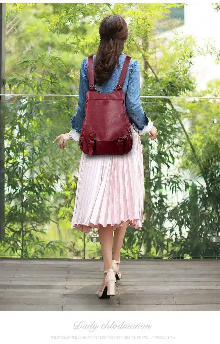 Women Backpacks Leather Female Travel Shoulder Bag Backpack High Quality Women Bag College Wind School Bag Backpack Girl S1493 14