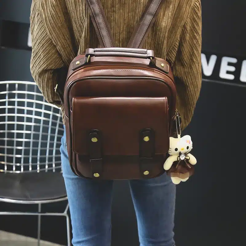 Women Backpack Female Brand Back Pack College Style Leather Backpack School Backpacks Vintage Student Schoolbag Retro Rucksack 16