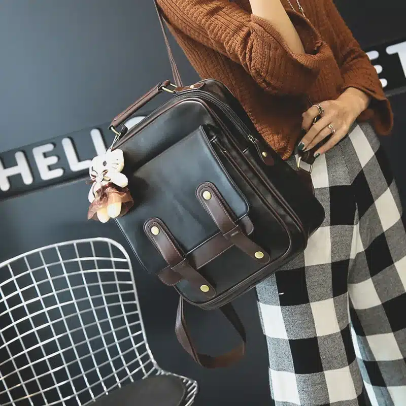 Women Backpack Female Brand Back Pack College Style Leather Backpack School Backpacks Vintage Student Schoolbag Retro Rucksack 17