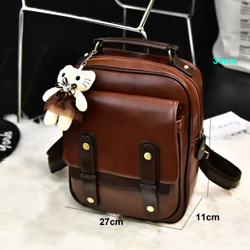 Women Backpack Female Brand Back Pack College Style Leather Backpack School Backpacks Vintage Student Schoolbag Retro Rucksack 18
