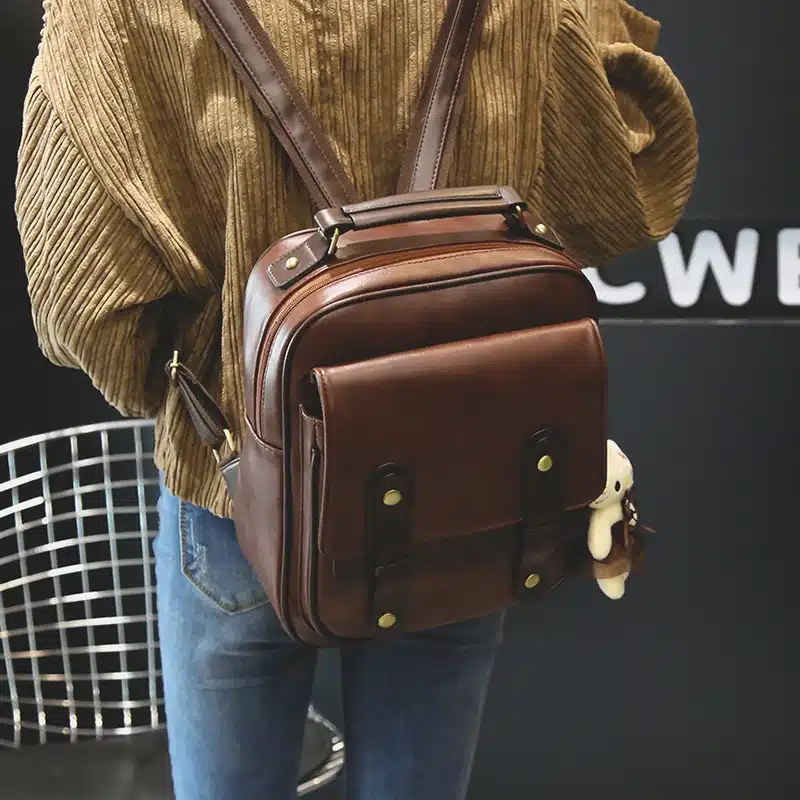 Women Backpack Female Brand Back Pack College Style Leather Backpack School Backpacks Vintage Student Schoolbag Retro Rucksack 20