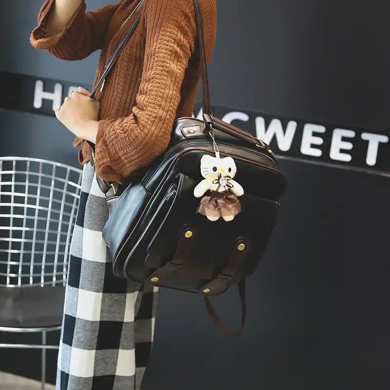 Women Backpack Female Brand Back Pack College Style Leather Backpack School Backpacks Vintage Student Schoolbag Retro Rucksack 27