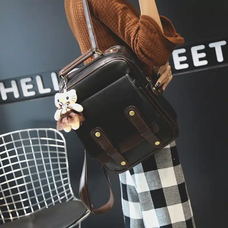 Women Backpack Female Brand Back Pack College Style Leather Backpack School Backpacks Vintage Student Schoolbag Retro Rucksack 28