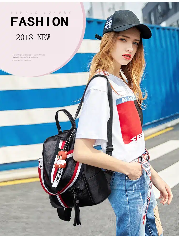 bags for women 2018 new retro fashion zipper ladies backpack PU Leather high quality school bag shoulder bag for youth bags 16