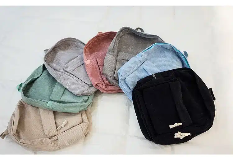 Miyahouse Preppy Style Soft Fabric Backpack Female Corduroy Design School Backpack For Teenage Girls Striped Backpack Women 10