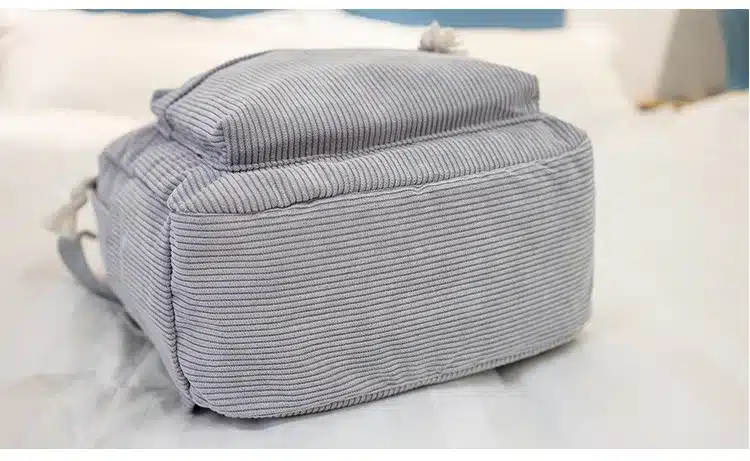 Miyahouse Preppy Style Soft Fabric Backpack Female Corduroy Design School Backpack For Teenage Girls Striped Backpack Women 14